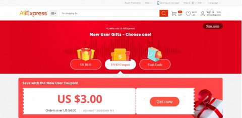 AliExpress♥全球速賣通-百貨購物網站⚑新用戶禮